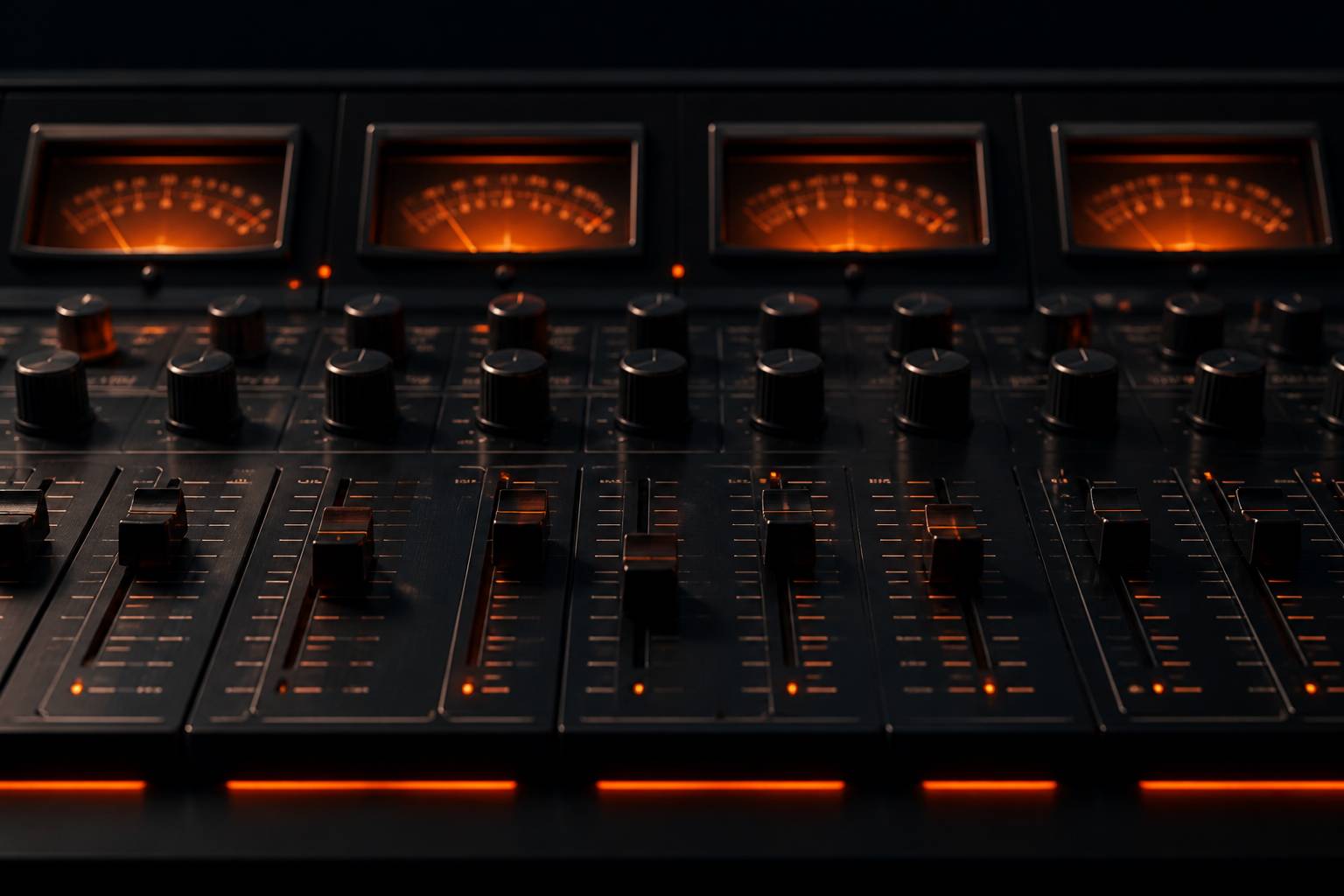 Boutons et curseurs d'enveloppe sur un synthétiseur