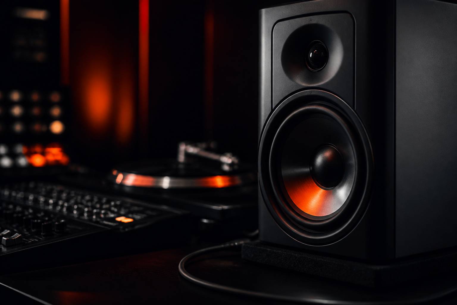 Enceinte de monitoring générique avec haut-parleur et tweeter visibles