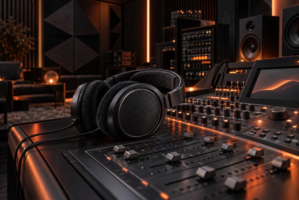 Illustration éditoriale du sujet : Plongée dans l’univers sonore : Test complet du casque Beyerdynamic DT 990 Pro, l’icône originelle